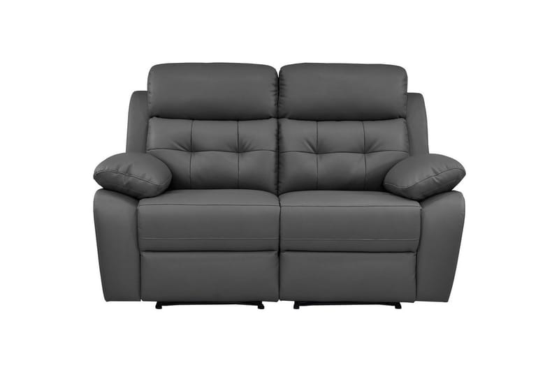 Sofa 2-sæders Lannilis Grå, PU/Træ/Metal, Grå, PU/Træ/Metal