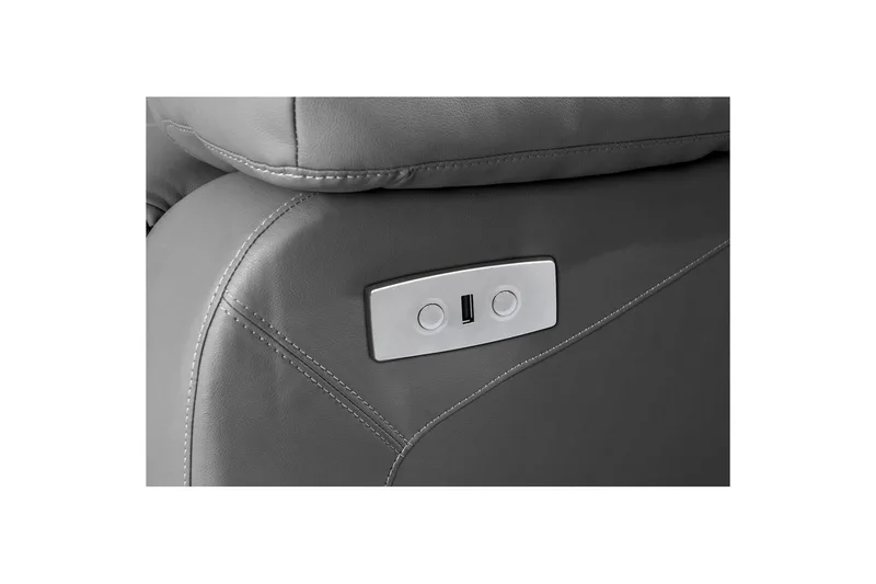 Sofa 2-sæders Lannilis Grå, PU/Træ/Metal - Grå, PU/Træ/Metal - Møbler - Sofaer - Recliner sofaer - 2 personers biografsofa & reclinersofa