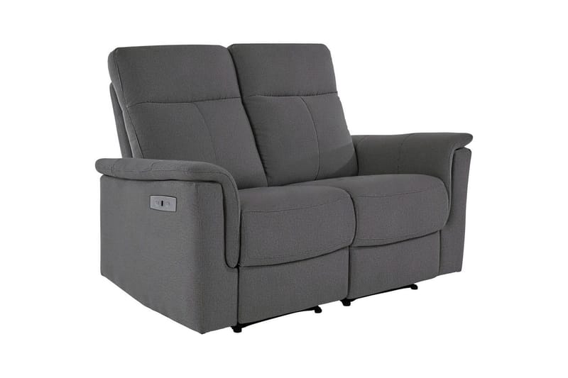 Sofa 2-sæders Southbrook Antracit, Stof/Træ/Metal, Elektrisk hvilestol - Antracit, Stof/Træ/Metal, Elektrisk hvilestol - Møbler - Sofaer - Recliner sofaer - 2 personers biografsofa & reclinersofa