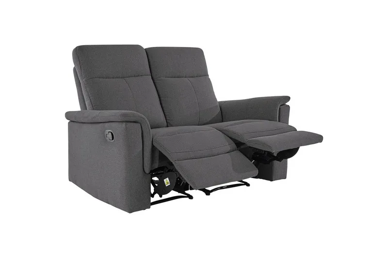 Sofa 2-sæders Southbrook Antracit, Stof/Træ/Metal, Manuel liggestol - Antracit, Stof/Træ/Metal, Manuel liggestol - Møbler - Sofaer - Recliner sofaer - 2 personers biografsofa & reclinersofa