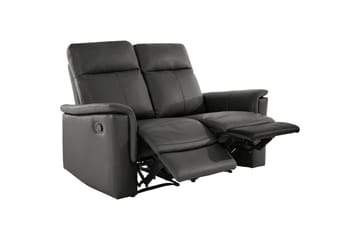 Sofa 2-sæders Southbrook Grå, PU/Træ/Metal, Manuel liggestol - Grå, PU/Træ/Metal, Manuel liggestol - Møbler - Sofaer - Recliner sofaer - 2 personers biografsofa & reclinersofa