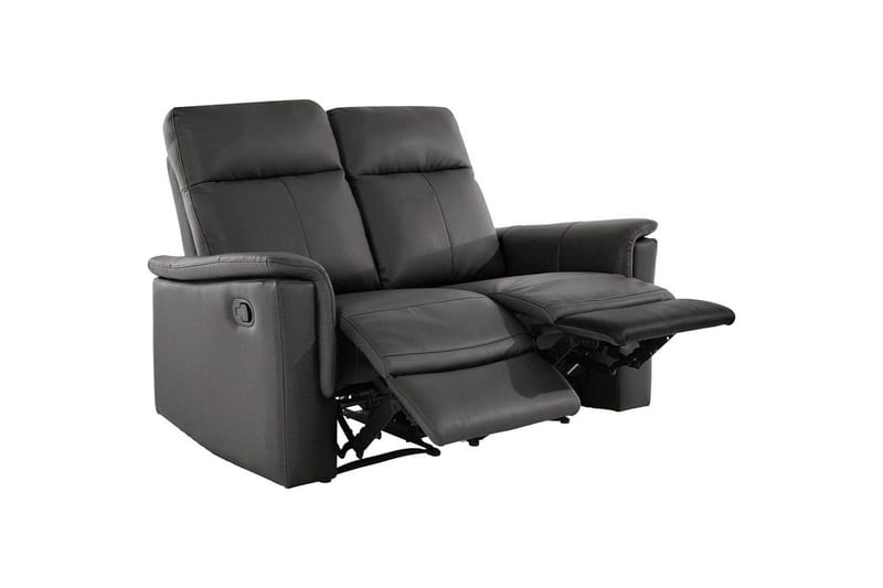 Sofa 2-sæders Southbrook Grå, PU/Træ/Metal, Manuel liggestol - Grå, PU/Træ/Metal, Manuel liggestol - Møbler - Sofaer - Recliner sofaer - 2 personers biografsofa & reclinersofa