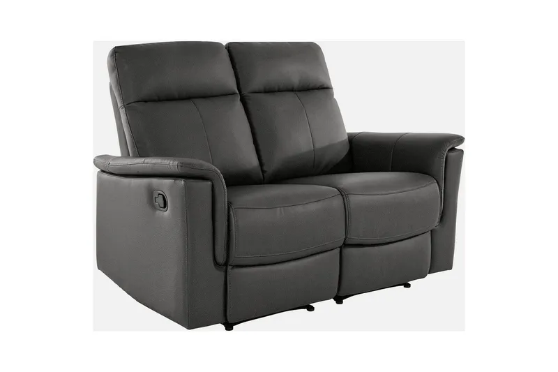 Sofa 2-sæders Southbrook Grå, PU/Træ/Metal, Manuel liggestol - Grå, PU/Træ/Metal, Manuel liggestol - Møbler - Sofaer - Recliner sofaer - 2 personers biografsofa & reclinersofa