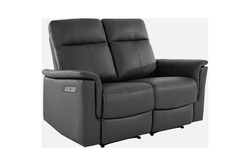 Sofa 2-sæders Southbrook Grå, PU/Træ/Metal, Elektrisk hvilestol, Grå, PU/Træ/Metal, Elektrisk hvilestol