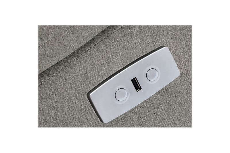 Sofa 2-sæders Southbrook Lys Grå, Stof/Træ/Metal, Elektrisk hvilestol - Lys Grå, Stof/Træ/Metal, Elektrisk hvilestol - Møbler - Sofaer - Recliner sofaer - 2 personers biografsofa & reclinersofa