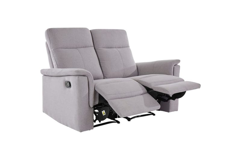 Sofa 2-sæders Southbrook Lys Grå, Stof/Træ/Metal, Manuel liggestol - Lys Grå, Stof/Træ/Metal, Manuel liggestol - Møbler - Sofaer - Recliner sofaer - 2 personers biografsofa & reclinersofa