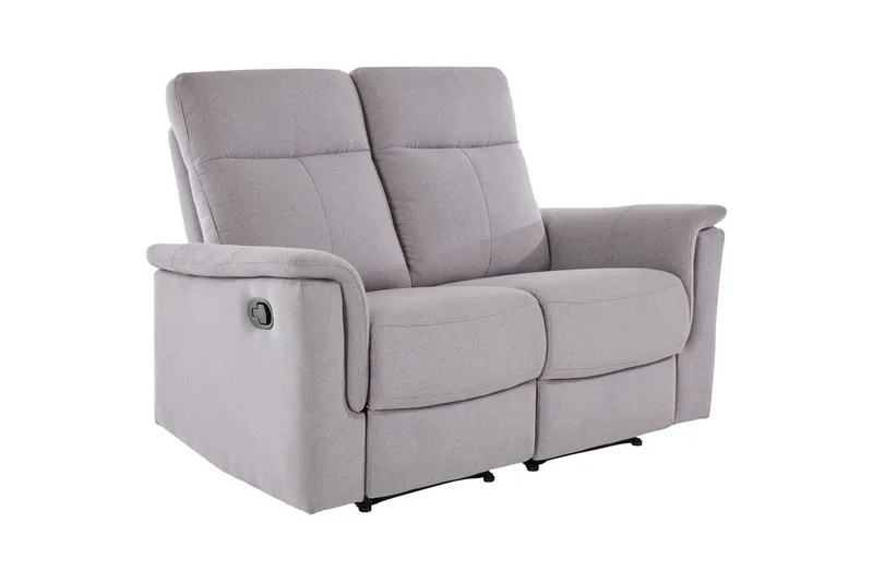 Sofa 2-sæders Southbrook Lys Grå, Stof/Træ/Metal, Manuel liggestol - Lys Grå, Stof/Træ/Metal, Manuel liggestol - Møbler - Sofaer - Recliner sofaer - 2 personers biografsofa & reclinersofa