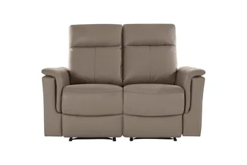 Sofa 2-sæders Southbrook Lys Grå, PU/Træ/Metal, Manuel liggestol - Lys Grå, PU/Træ/Metal, Manuel liggestol - Møbler - Sofaer - Recliner sofaer - 2 personers biografsofa & reclinersofa