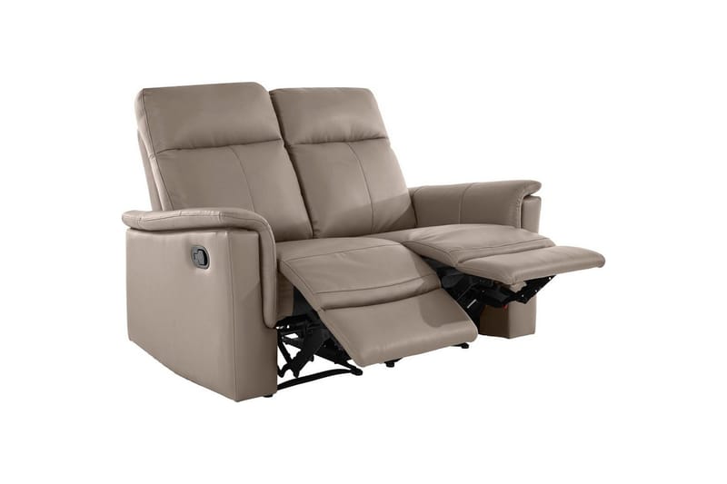 Sofa 2-sæders Southbrook Lys Grå, PU/Træ/Metal, Manuel liggestol - Lys Grå, PU/Træ/Metal, Manuel liggestol - Møbler - Sofaer - Recliner sofaer - 2 personers biografsofa & reclinersofa