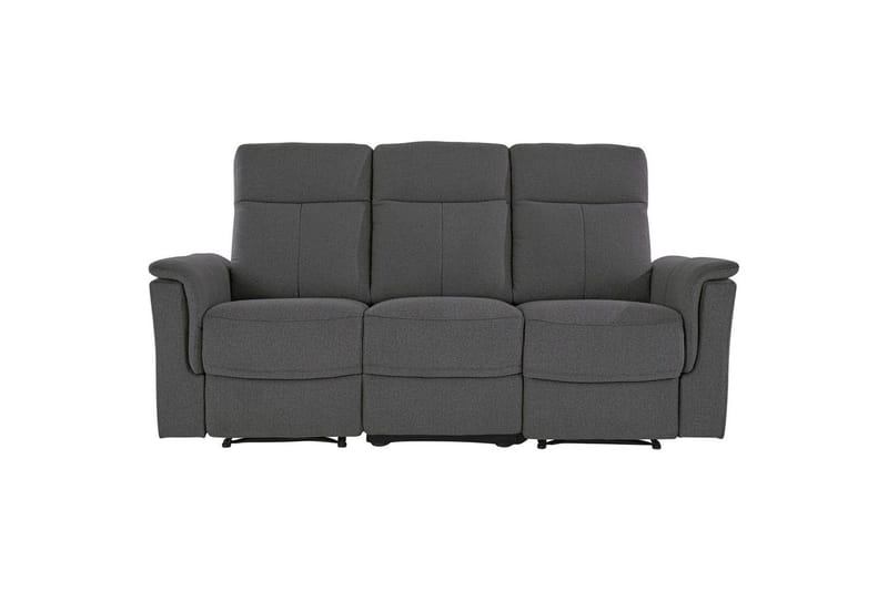 Sofa 3-sæders Southbrook Antracit, Stof/Træ/Metal, Manuel liggestol - Antracit, Stof/Træ/Metal, Manuel liggestol - Møbler - Sofaer - Recliner sofaer - 3 personers biograsofa & reclinersofa