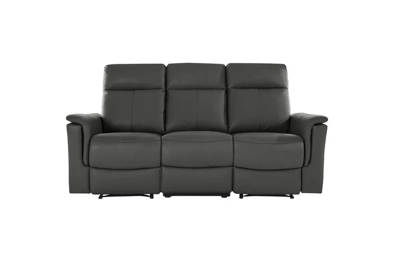 Sofa 3-sæders Southbrook Grå, PU/Træ/Metal, Elektrisk hvilestol - Grå, PU/Træ/Metal, Elektrisk hvilestol - Møbler - Sofaer - Recliner sofaer