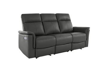 Sofa 3-sæders Southbrook Grå, PU/Træ/Metal, Elektrisk hvilestol