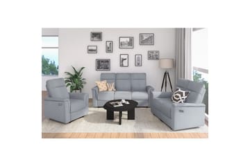 Sofa 3-sæders Southbrook Lys Grå, Stof/Træ/Metal, Elektrisk hvilestol - Lys Grå, Stof/Træ/Metal, Elektrisk hvilestol - Møbler - Sofaer - Recliner sofaer - 3 personers biograsofa & reclinersofa