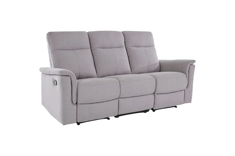 Sofa 3-sæders Southbrook Lys Grå, Stof/Træ/Metal, Manuel liggestol, Lys Grå, Stof/Træ/Metal, Manuel liggestol