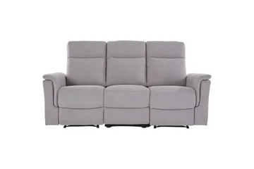 Sofa 3-sæders Southbrook Lys Grå, Stof/Træ/Metal, Manuel liggestol - Lys Grå, Stof/Træ/Metal, Manuel liggestol - Møbler - Sofaer - Recliner sofaer - 3 personers biograsofa & reclinersofa