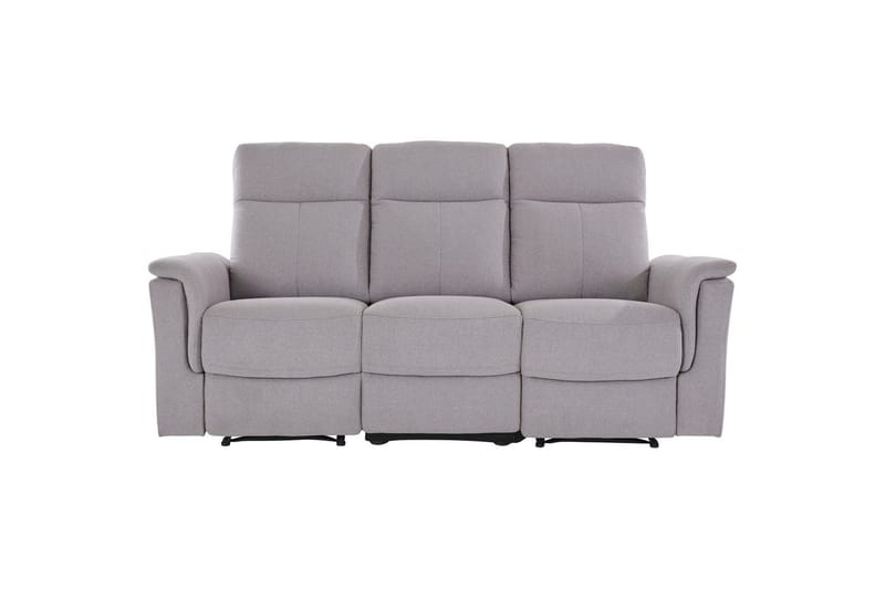 Sofa 3-sæders Southbrook Lys Grå, Stof/Træ/Metal, Manuel liggestol - Lys Grå, Stof/Træ/Metal, Manuel liggestol - Møbler - Sofaer - Recliner sofaer - 3 personers biograsofa & reclinersofa