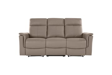 Sofa 3-sæders Southbrook Lys Grå, PU/Træ/Metal, Manuel liggestol - Lys Grå, PU/Træ/Metal, Manuel liggestol - Møbler - Sofaer - Recliner sofaer