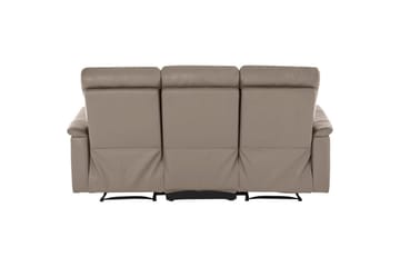 Sofa 3-sæders Southbrook Lys Grå, PU/Træ/Metal, Manuel liggestol - Lys Grå, PU/Træ/Metal, Manuel liggestol - Møbler - Sofaer - Recliner sofaer