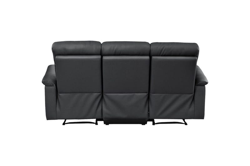 Sofa 3-sæders Southbrook Sort, Ægte læder/PU/Træ/Metal, Elektrisk hvilestol - Sort, Ægte læder/PU/Træ/Metal, Elektrisk hvilestol - Møbler - Sofaer - Recliner sofaer
