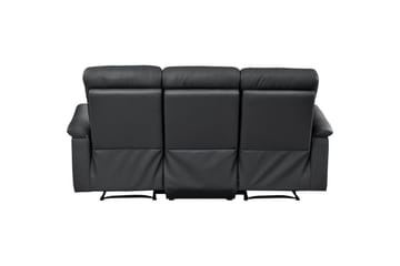 Sofa 3-sæders Southbrook Sort, Ægte læder/PU/Træ/Metal, Elektrisk hvilestol - Sort, Ægte læder/PU/Træ/Metal, Elektrisk hvilestol - Møbler - Sofaer - Recliner sofaer