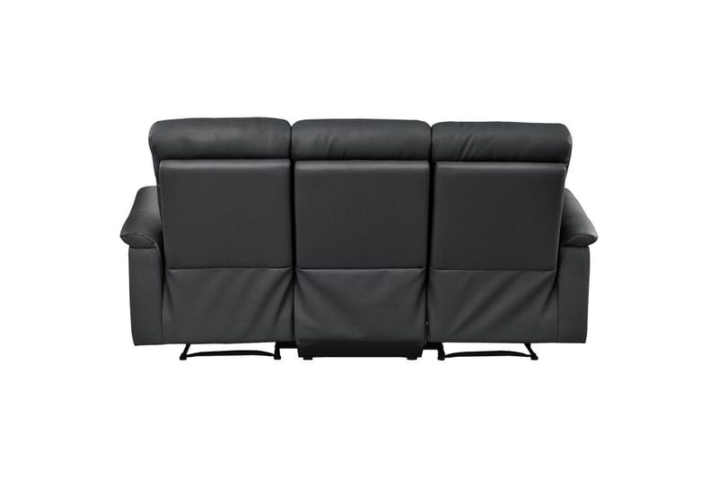 Sofa 3-sæders Southbrook Sort, Ægte læder/PU/Træ/Metal, Elektrisk hvilestol - Sort, Ægte læder/PU/Træ/Metal, Elektrisk hvilestol - Møbler - Sofaer - Recliner sofaer - 3 personers biograsofa & reclinersofa