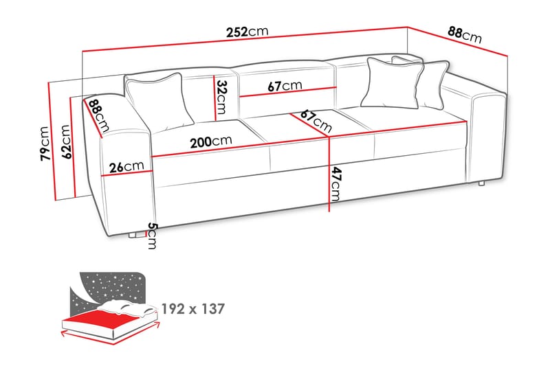 Bizantine Sovesofa 3-personers - Grøn - Møbler - Sofaer - Sovesofaer