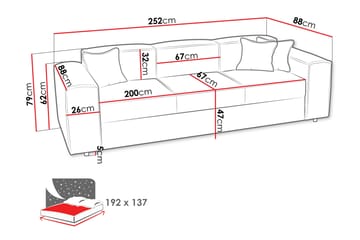 Bizantine Sovesofa 3-personers - Lyserød - Møbler - Sofaer - Sovesofaer