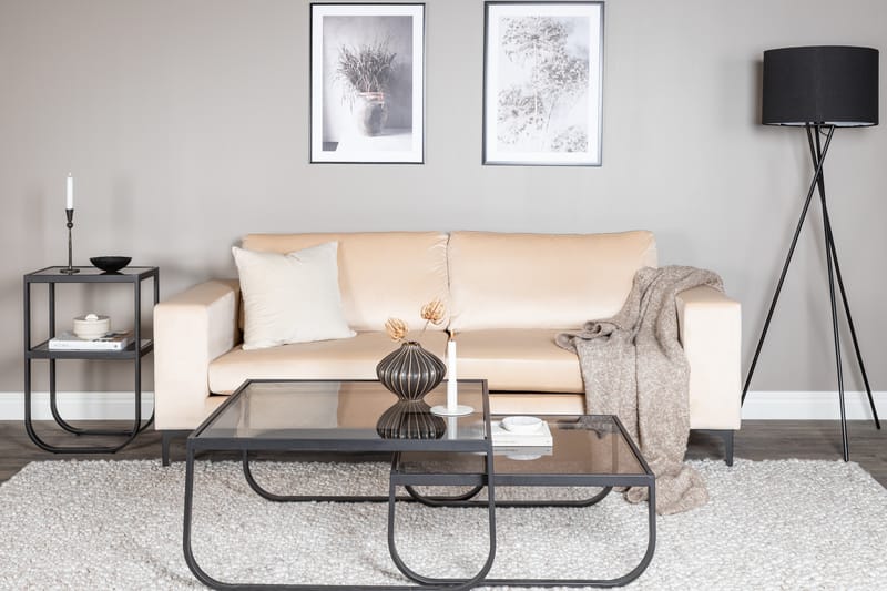 Bolero Fløjlssofa 3-personers - Beige - Møbler - Sofaer - Velour sofaer