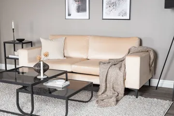 Bolero Fløjlssofa 3-personers - Beige - Møbler - Sofaer - Velour sofaer