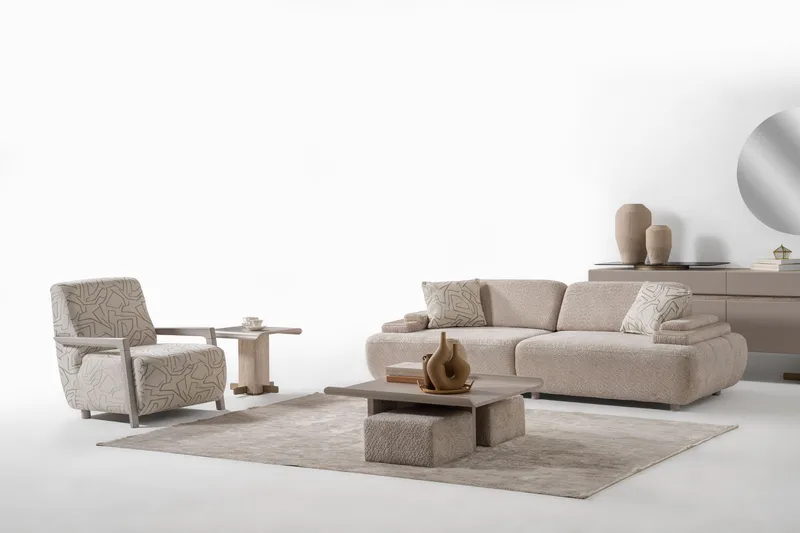 Bonavista 3-personers sofa Bouclé - Beige - Møbler - Sofaer - 3 personers sofa
