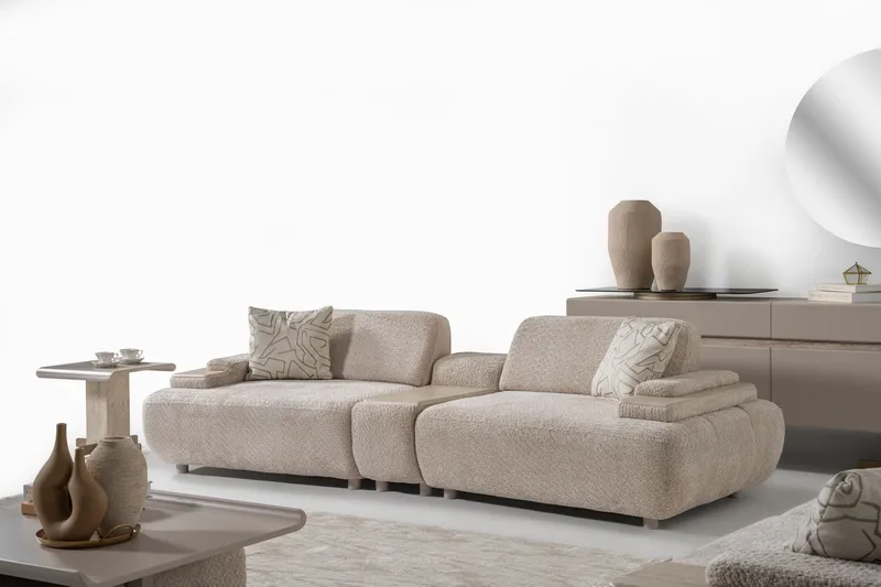Bonavista 4-personers sofa Bouclé - Beige - Møbler - Sofaer - 4 personers sofa