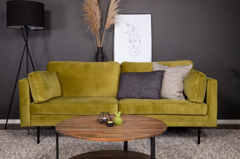 Boom 3-personers Sofa - Grøn - Møbler - Sofaer - Velour sofaer