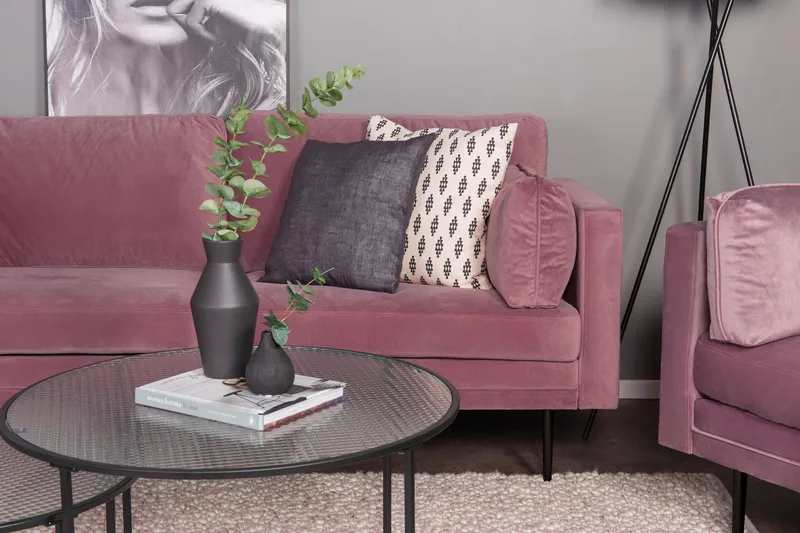 Boom 3-personers Sofa - Rosa - Møbler - Sofaer - Velour sofaer