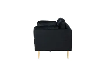 Boom Fløjlssofa 3-personers - Sort - Møbler - Sofaer - Velour sofaer