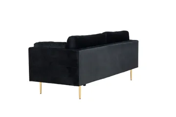 Boom Fløjlssofa 3-personers - Sort - Møbler - Sofaer - Velour sofaer