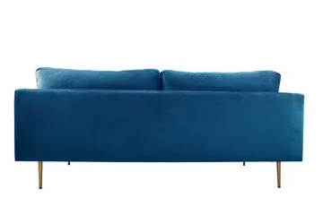 Boom Fløjlssofa 3-personers - Blå - Møbler - Sofaer - Velour sofaer