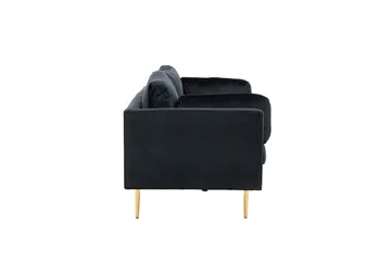 Boom Fløjlssofa 3-personers - Sort - Møbler - Sofaer - Velour sofaer