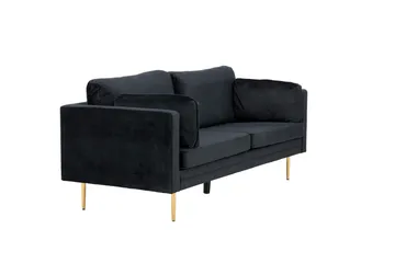 Boom Fløjlssofa 3-personers - Sort - Møbler - Sofaer - Velour sofaer