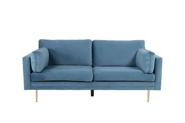 Boom Fløjlssofa 3-personers - Blå - Møbler - Sofaer - Velour sofaer