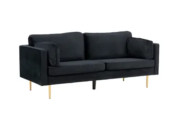 Boom Fløjlssofa 3-personers - Sort - Møbler - Sofaer - Velour sofaer