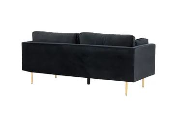 Boom Fløjlssofa 3-personers - Sort - Møbler - Sofaer - Velour sofaer