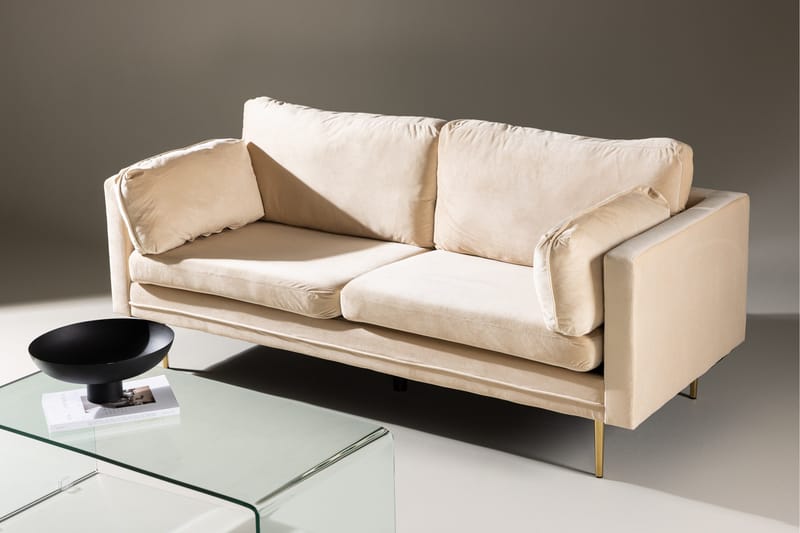 Boom Fløjlssofa 3-personers - Beige - Møbler - Sofaer - Velour sofaer