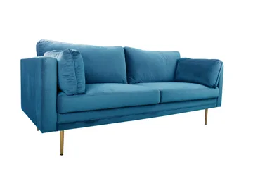 Boom Fløjlssofa 3-personers - Blå - Møbler - Sofaer - Velour sofaer