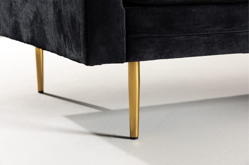 Boom Fløjlssofa 3-personers - Sort - Møbler - Sofaer - Velour sofaer