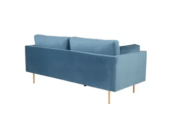 Boom Fløjlssofa 3-personers - Blå - Møbler - Sofaer - Velour sofaer