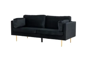 Boom Fløjlssofa 3-personers - Sort - Møbler - Sofaer - Velour sofaer