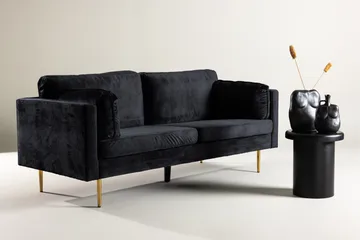Boom Fløjlssofa 3-personers - Sort - Møbler - Sofaer - Velour sofaer