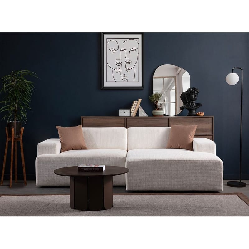 Branorin 3-personers Hjørnesofa - Cremehvid - Møbler - Sofaer - Hjørnesofa