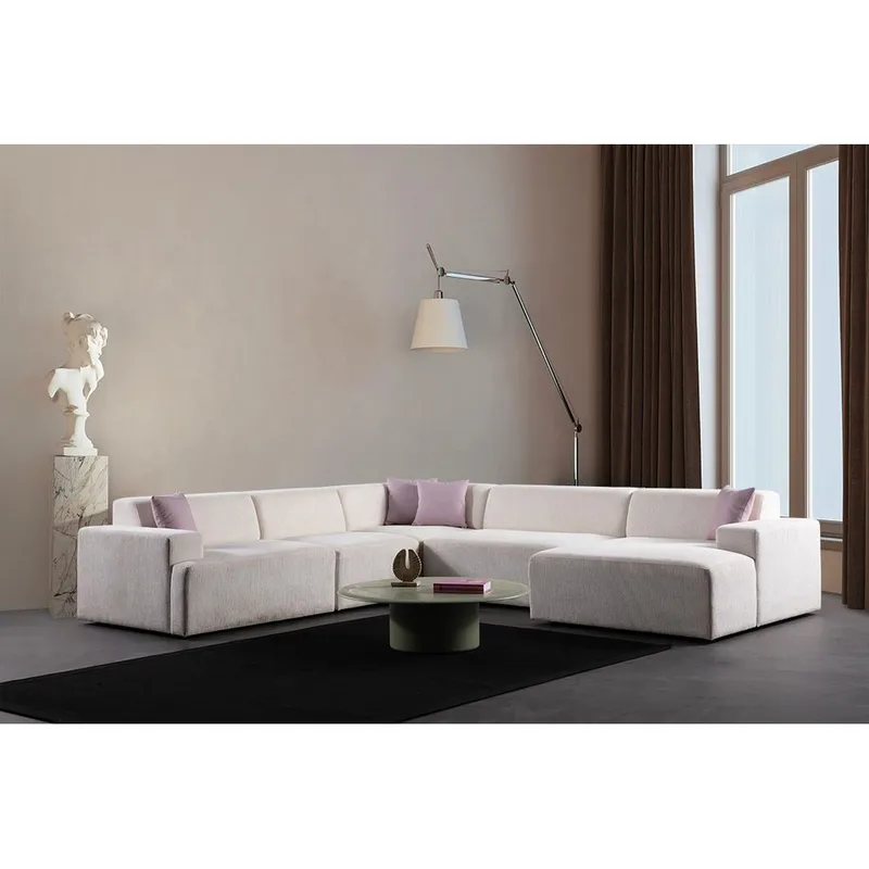 Branorin 6-personers Hjørnesofa - Cremehvid - Møbler - Sofaer - Hjørnesofa
