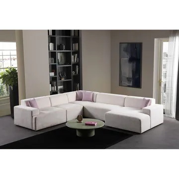 Branorin 6-personers Hjørnesofa - Cremehvid - Møbler - Sofaer - Hjørnesofa